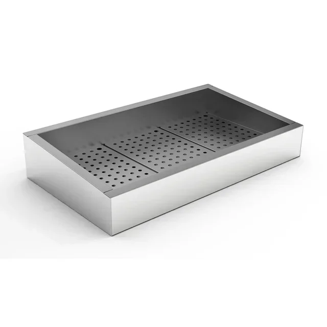 Angled Crushed Ice Bin with Side Drain Tap - 3 GN 1/1 Containers