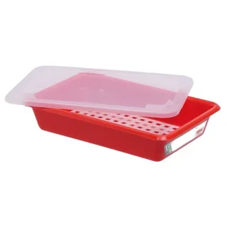 Gastronorm Container 3 Liters with Lid and Rack - HACCP Compliant - Red