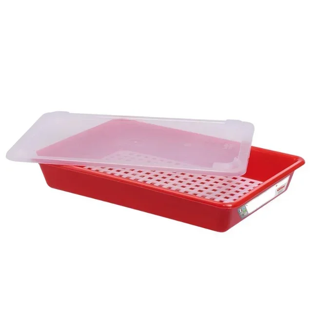 Deep Food Container 8 Litres HACCP Red with Lid and Draining Rack