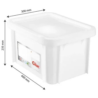 Contenitore Alimentare Rettangolare 15 Litri con Coperchio Bianco Conforme HACCP