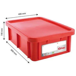 Food Container Rectangular 25 Litres with Red Lid HACCP Compliant