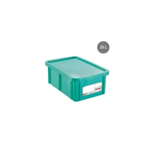 Rectangular Food Container with Lid 35 Litres - HACCP Standard - Green Color