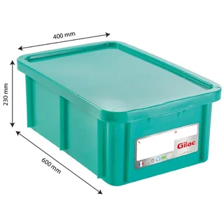 Rectangular Food Container with Lid 35 Litres - HACCP Standard - Green Color