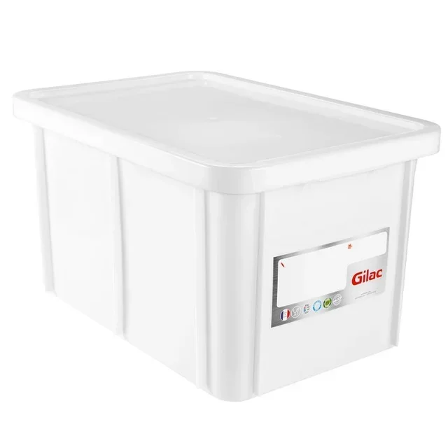 Rectangular Food Container 55 Liters + White Lid HACCP Compliant