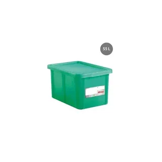 Recipiente Alimentario Rectangular HACCP con Tapa 55 Litros - Verde