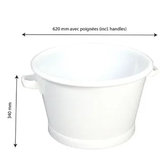 Bac Circulaire Robuste 50L Blanc - Fond Épaissi