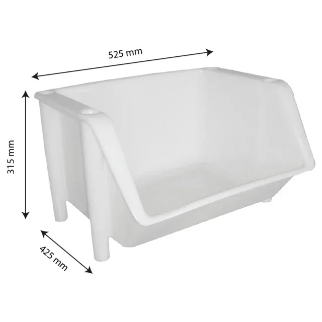 Polypropylene White Distributing Bin - 18 Litres
