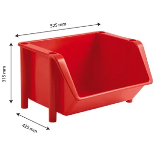 Red Plastic Distribution Bin 18 Litres