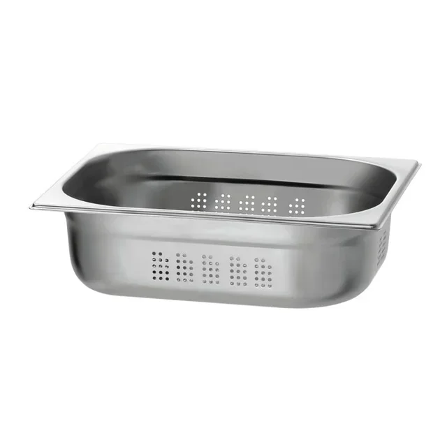 Bac Gastronorme 1/2 Perforé Inox - 10 cm de Profondeur - Capacité 6,5 Litres