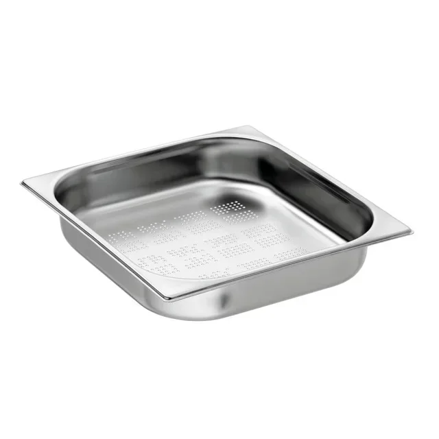 Bac Gastronorme 2/3 Perforé Inox - Hauteur 65 mm - Capacité 5,5 Litres