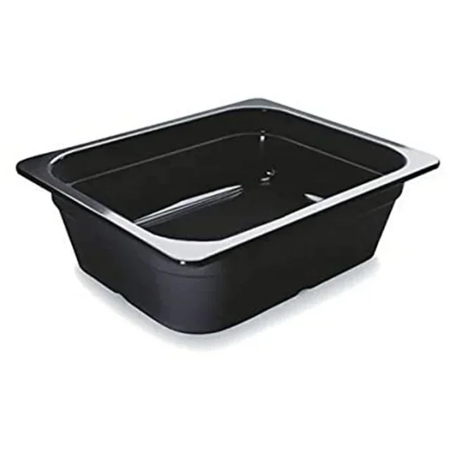 Bac Gastronorme GN 1/2 Noir Mélamine - Profondeur 10 cm - Capacité 8 Litres