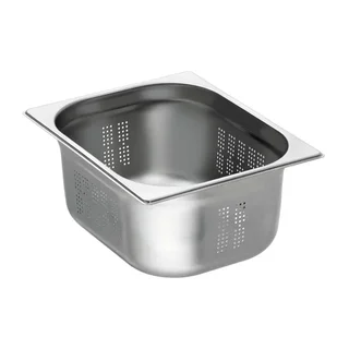 Gastronorm GN 1/2 Perforated Stainless Steel Container - Height 150 mm - Capacity 9.5 L