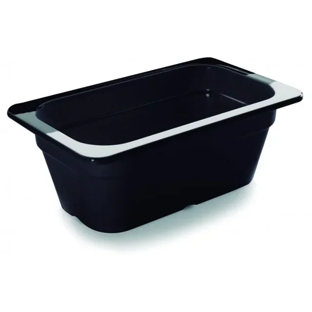 Bac Gastronorme GN 1/4 Noir Mélamine 65 mm Profondeur 1,9 Litre Capacité