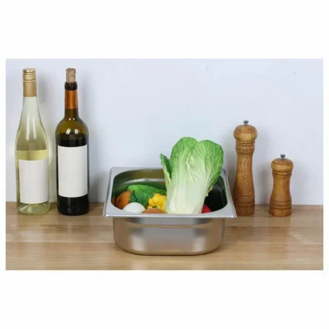 Bac Gastronorme GN 2/3 Inox - Hauteur 100 mm - Capacité 9 Litres