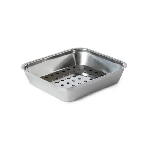 Stainless Steel Food Container 244 x 216 x 55 mm - Rectangular Meat Pan