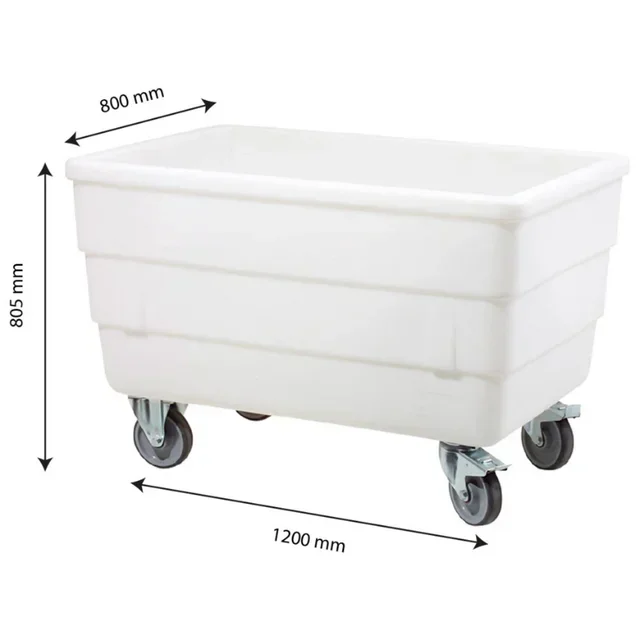 Contenedor de Almacenamiento Autoportante 310 Litros con Ruedas Acero Inoxidable