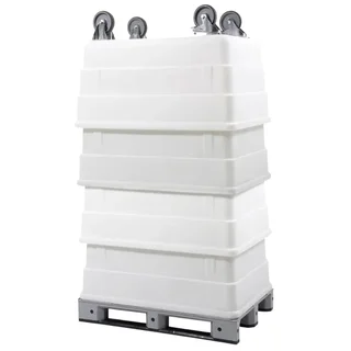 310 Liter Selbsttragender Aufbewahrungsbehälter mit Rädern Edelstahl