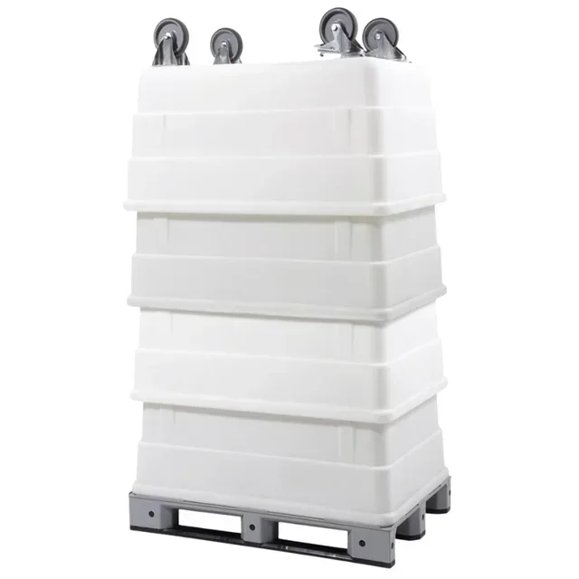 310 Liter Selbsttragender Aufbewahrungsbehälter mit Rädern Edelstahl