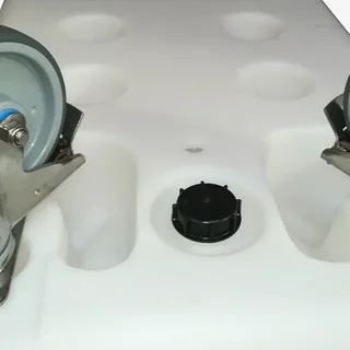 310 Liter Selbsttragender Aufbewahrungsbehälter mit Rädern Edelstahl