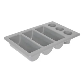 Cutlery Bin Grey 6 Compartments GN 1/1 325x530 mm