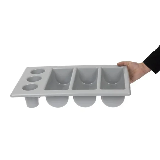 Cutlery Bin Grey 6 Compartments GN 1/1 325x530 mm