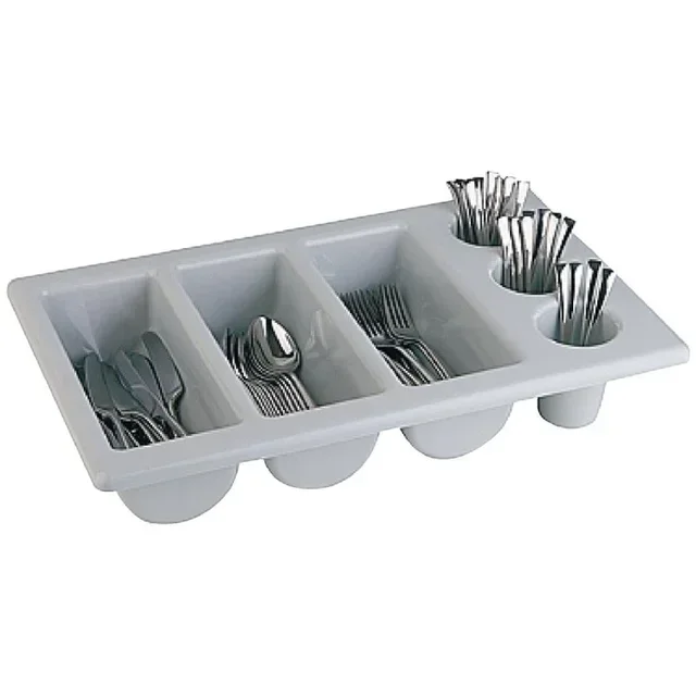 Cutlery Bin Grey 6 Compartments GN 1/1 325x530 mm