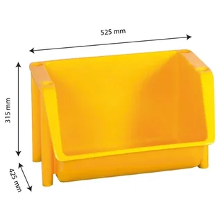 Bac de Rangement Empilable 18 Litres - Couleur Jaune