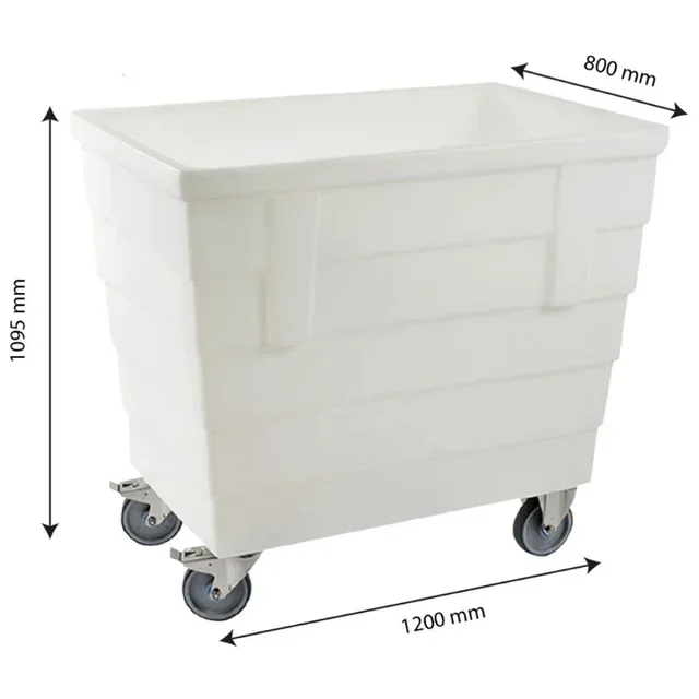 Cubeta de Retención Doble Pared Móvil 500 Litros - Blanca con Ruedas y Desagüe