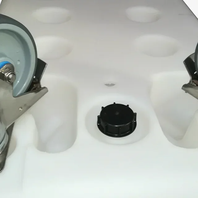 Bac de Rétention Mobile Double Paroi 500L - Avec Roulettes et Robinet de Vidange - Blanc