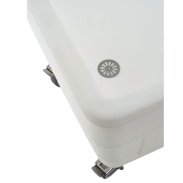 Bac de Rétention Mobile Double Paroi 500L - Avec Roulettes et Robinet de Vidange - Blanc