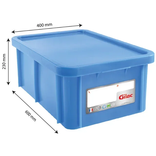 HACCP Rectangular Food Container 15 Liters with Lid - Blue Color