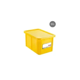 Rectangular Storage Container 55 Litres with Yellow Lid - HACCP Compliant