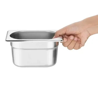 GN 1/9 Gastronorm Behälter Tiefe 10 cm mit Deckeln - 6er Pack