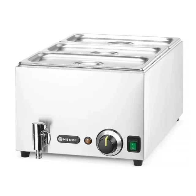 Professional Bain-Marie 3 GN 1/3 Pans with Drain Tap