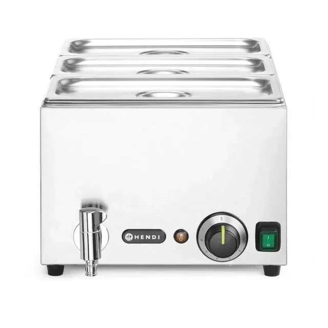 Professional Bain-Marie 3 GN 1/3 Pans with Drain Tap