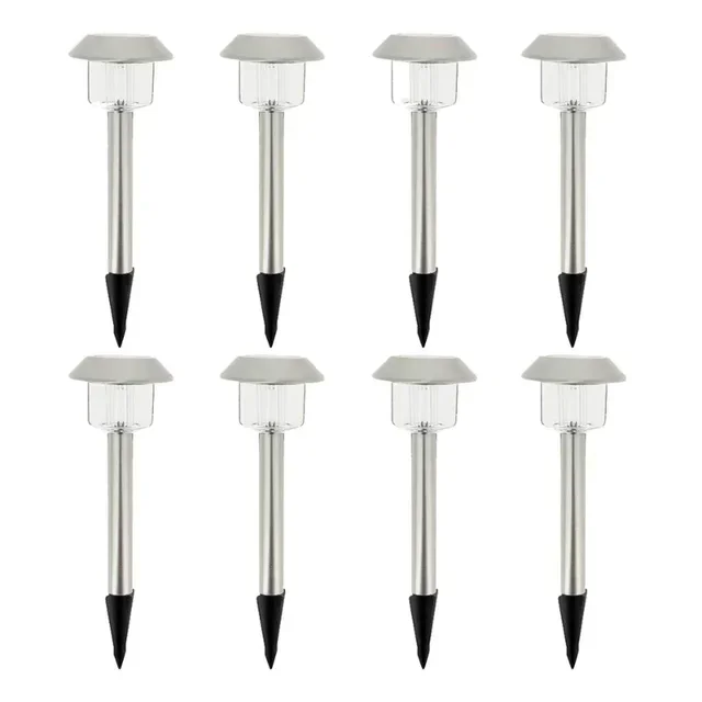 Pack of 8 Alesia Solar Bollards for Outdoor Lighting