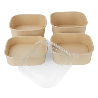 Barquettes Alimentaires Carrées Éco-Responsables 1,2 L - Pack de 300 unités