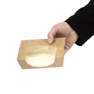Embalagens Kraft para Salada com Janela Transparente - 825 ml - Pack de 200 - Recicláveis