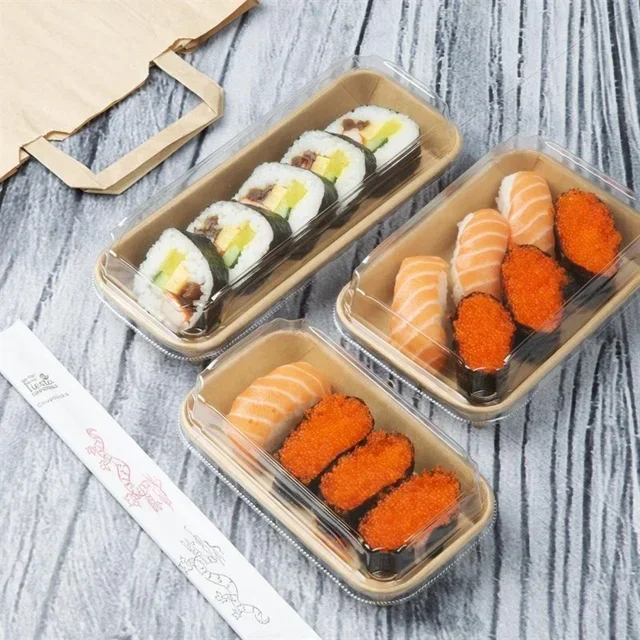 Barquettes à Sushi Écologiques 220 x 90 mm - Pack de 300
