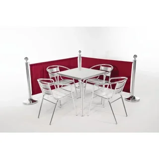 Barrière de Sécurité Textile Rouge avec Kit de Fixation