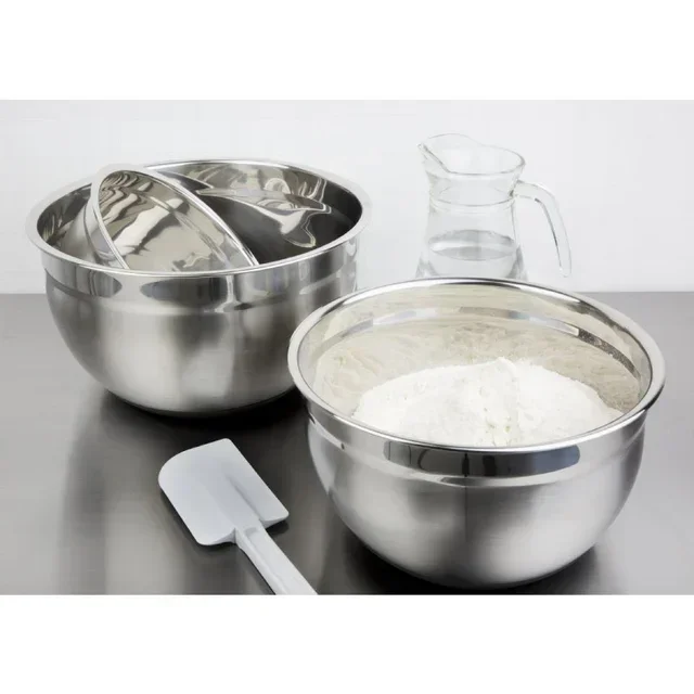Cuenco de Cocina de Acero Inoxidable 3 Litros con Base Antideslizante de Silicona