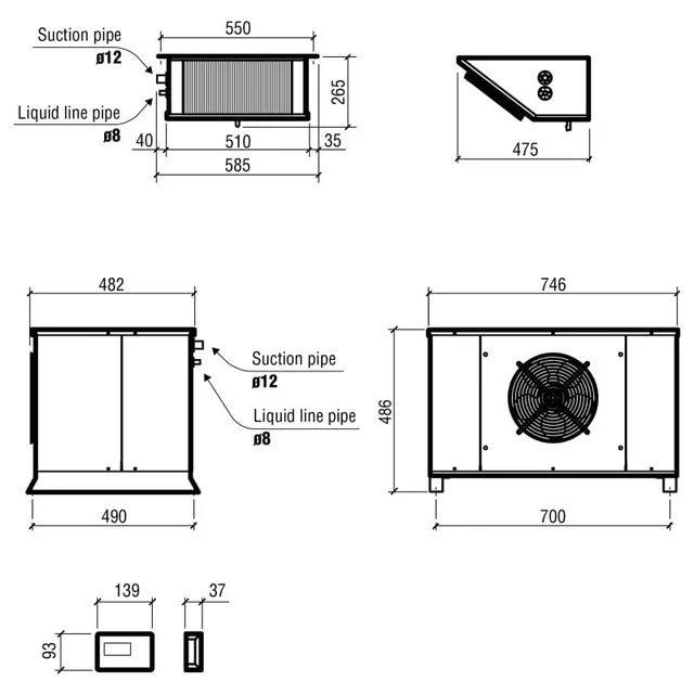 Equipo de Refrigeración Positiva para Cámara Frigorífica - Capacidad 9,81 a 26,17 m³