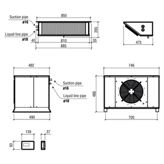 Negative Refrigeration Unit 4.04-10.94 m³ for Cold Room