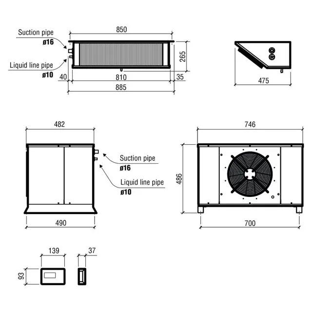 Forced Air Flow Refrigeration Evaporator for Cold Room - Capacity 18.97 to 47.29 m³