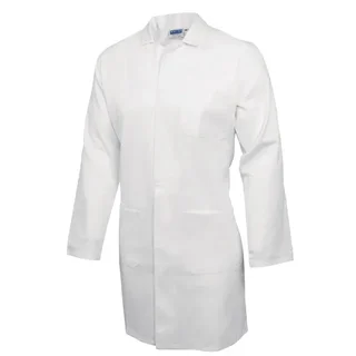 White Unisex Chef Coat XL Cut - Lightweight Cotton