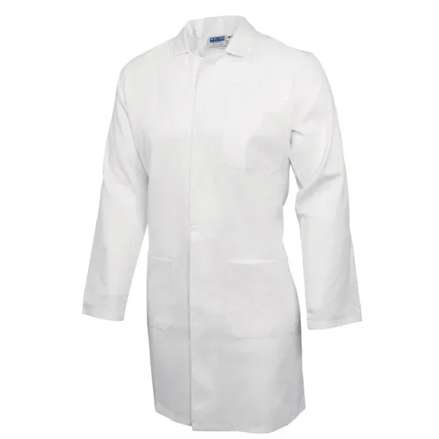 White Unisex Chef Coat XL Cut - Lightweight Cotton