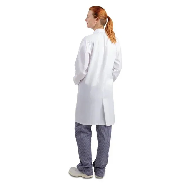 White Unisex Chef Coat XL Cut - Lightweight Cotton