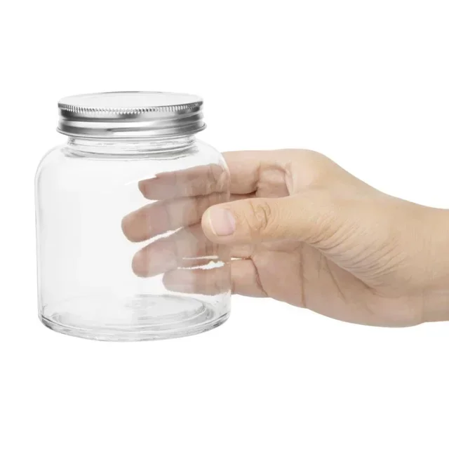 Glass Storage Jar 330 ml with Screw Lid - Pack of 6