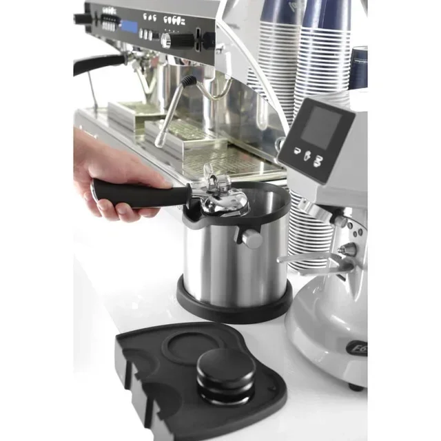 Cylindrical Coffee Knock Box - Stainless Steel Coffee Grounds Container