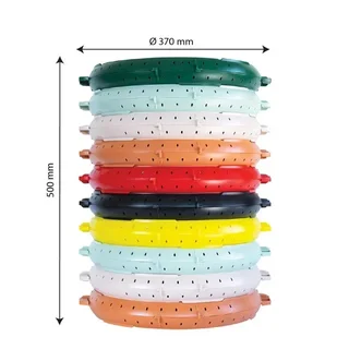 Round Reusable Container 330 mm Diameter Black Color - Pack of 10 Units